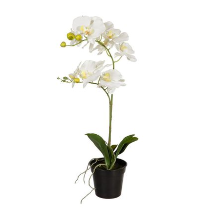 Kunstig hvit orkide M